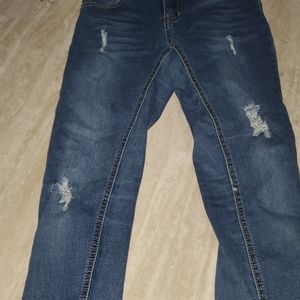 Ripped blue jeans